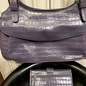 MAXX croc embossed purse and wallet
